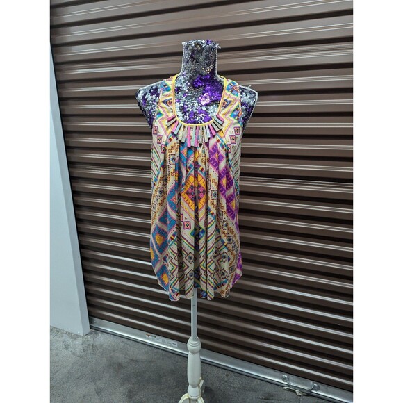 Rampage Size Large Colorful Flow Tank Top with Neckline charms - Picture 1 of 5